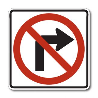 R3-1 No Right Turn Symbol