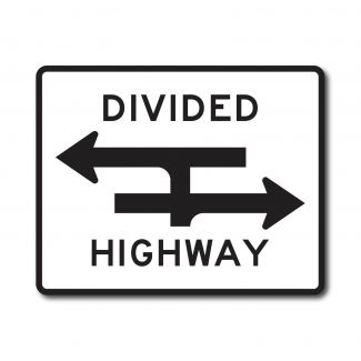 R6-3A Divided Highway Crossing
